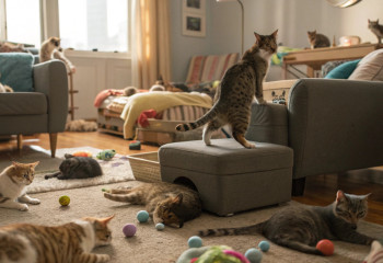 Девушка приютила 17 кошек с улицы и живет с ними в квартире