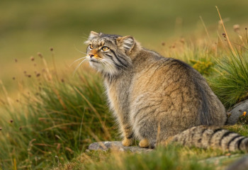 Краснокнижного манула сняли на видео у мусорки в Казахстане