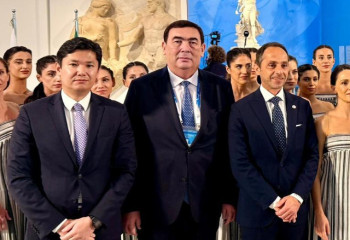 Kazakhstan participates in olympic flame lighting ceremony in ancient olympia