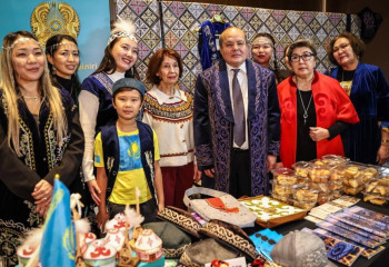 President of North Macedonia visits Kazakhstan stand at diplomatic charity fair