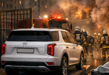 Автомобиль Hyundai затруднил проезд пожарных во время ЧС в Астане