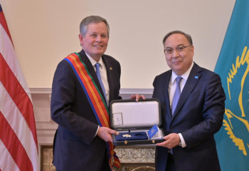 U.S. Senator Steve Daines honored with Order of Dostyk