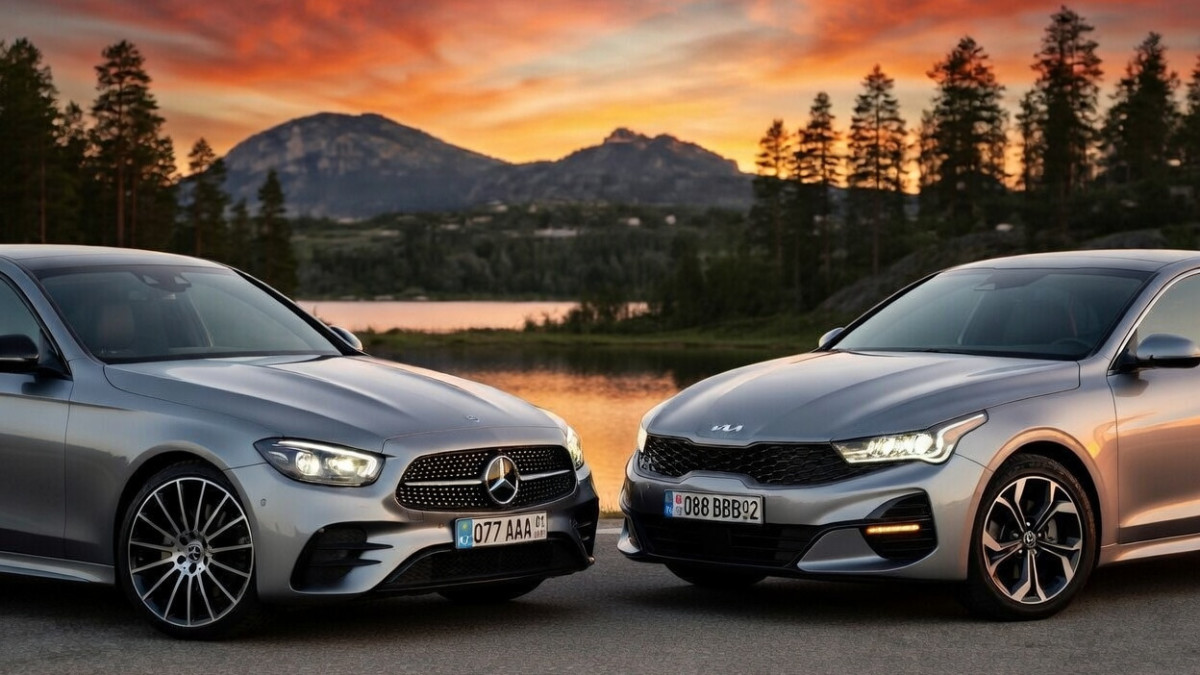 Баттл машин: Mercedes-Benz E 350 против Kia K8