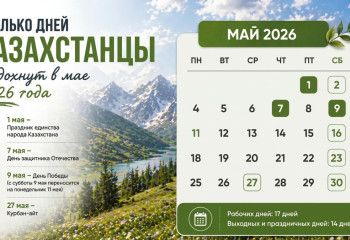 Календарь на май 2026 в Казахстане: рекорд по выходным
