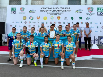 Kazakhstan women's youth rugby-7s team wins silver in Tashkent