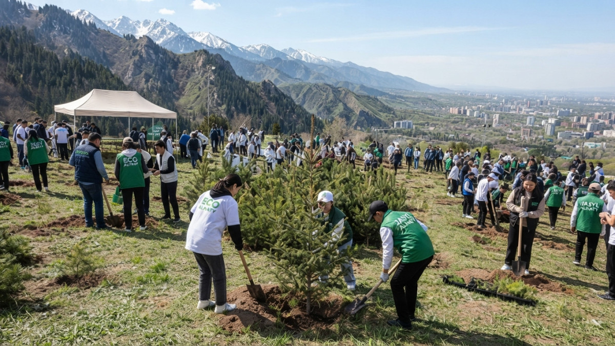 Almaty SuperSki: Кок-Жайлау будет легкими Алматы - в горах прошла акция по посадке деревьев