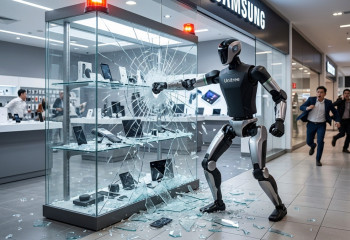Робот за 100 тысяч долларов ударил ведущего и разбил витрину во время стрима