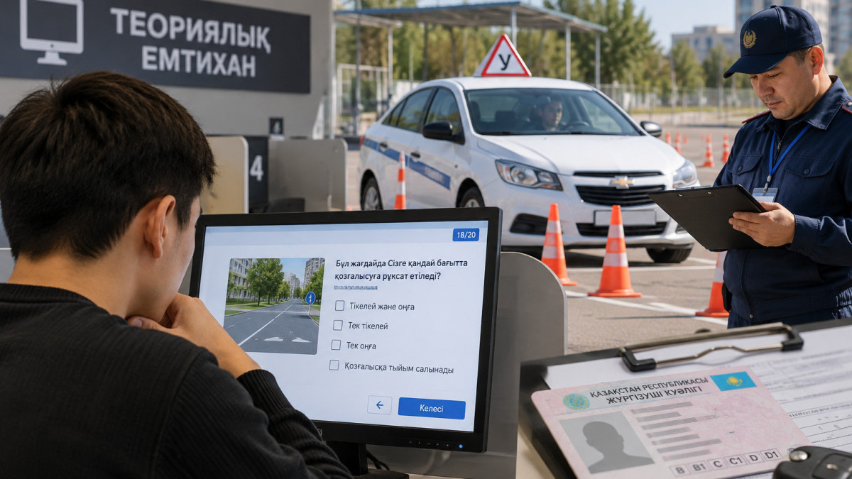 Қазақстанда жүргізуші куәлігін алу ережесі өзгерді: енді бір қателік бір жылға созылуы мүмкін