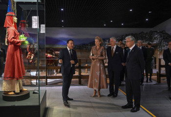 President of Kazakhstan Visits National Museum with King and Queen of the Belgians