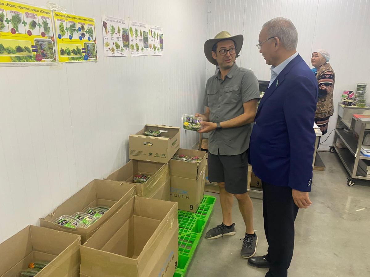 Сенатор Султанбек Макежанов посетил тепличный комплекс в Алматинской области
