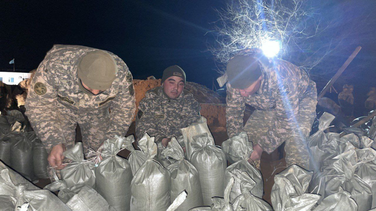 Военные помогают в борьбе со стихией в Туркестанской области