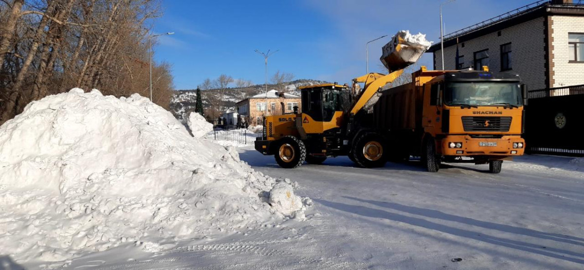 Почти половина территории Каркаралинского района покрыта снегом