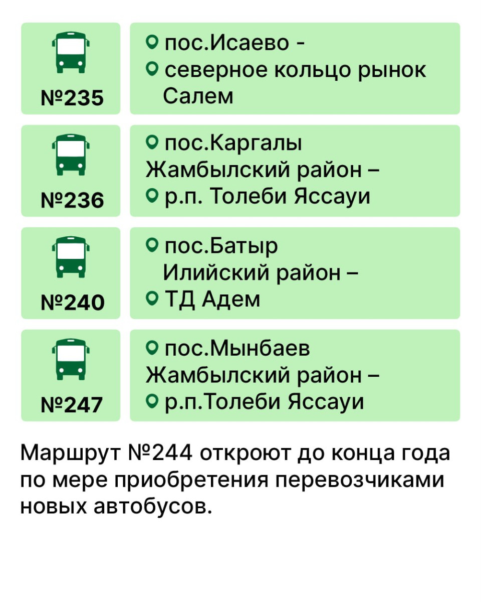 20 новых пригородных маршрутов запустят в Алматы до конца года
