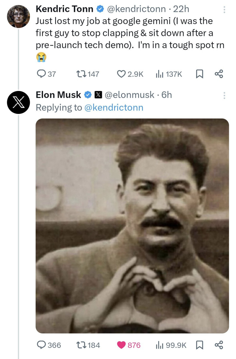 Илон Маск опубликовал фото Сталина