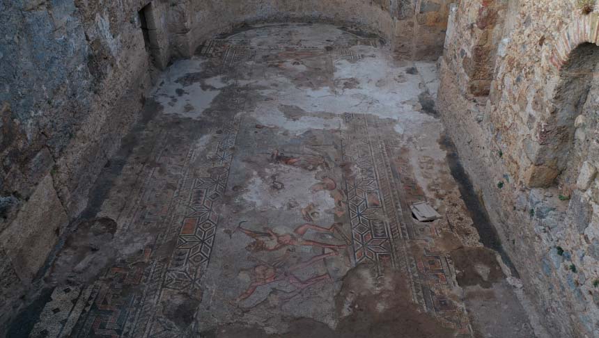 Heracles mosaic found in Turkey's Alanya